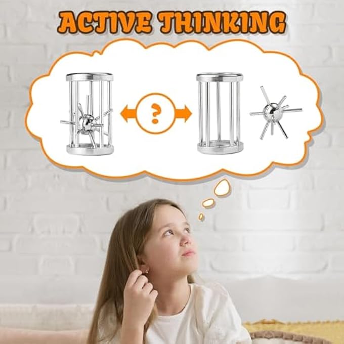 METAL BRAIN TEASERS PUZZLES, 3 IN 1 CHALLENGING LOGIC PUZZLE SET FOR ADULTS AND TEENS, MENSA LEVEL 6 DISENTANGLEMENT GAMES WITH 3D METAL WIRE PUZZLES FOR BRAIN TRAINING - Image 4